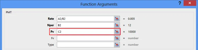 Pv Argument as Loan Value