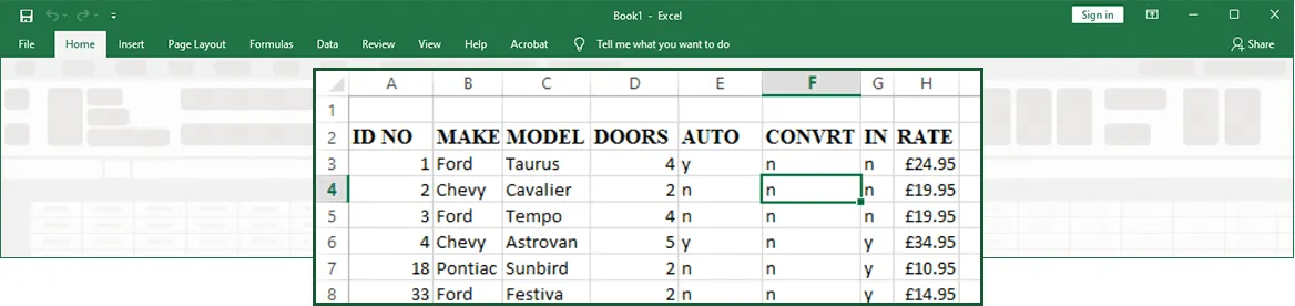 Figure 1-10: New List Data