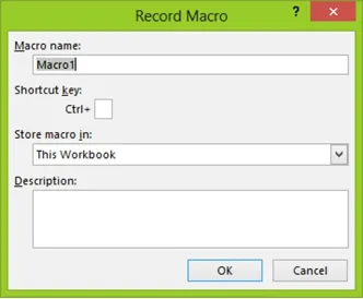 Figure 2-1: The Record Macro Dialog Box