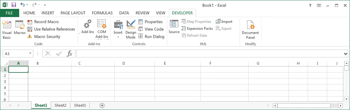 Figure 2-4: Developer Tab