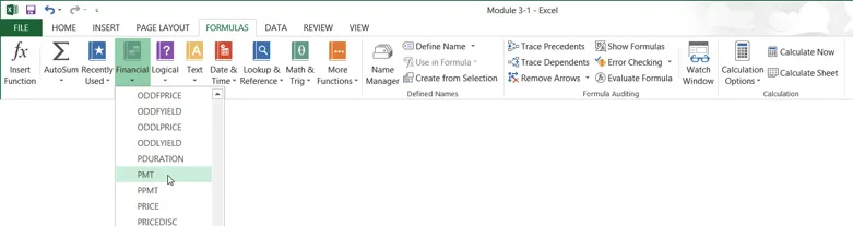 Using PMT Function