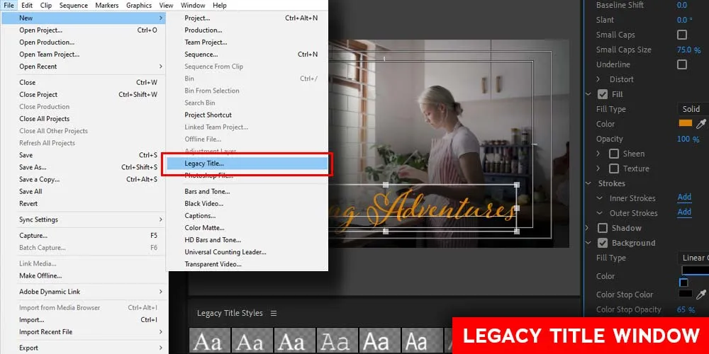 Legacy Title Window